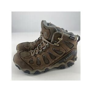 Women's OBOZ Sawtooth Brown Leather Hiking Boots Shoes Size 8.5 / 39.5 Sports